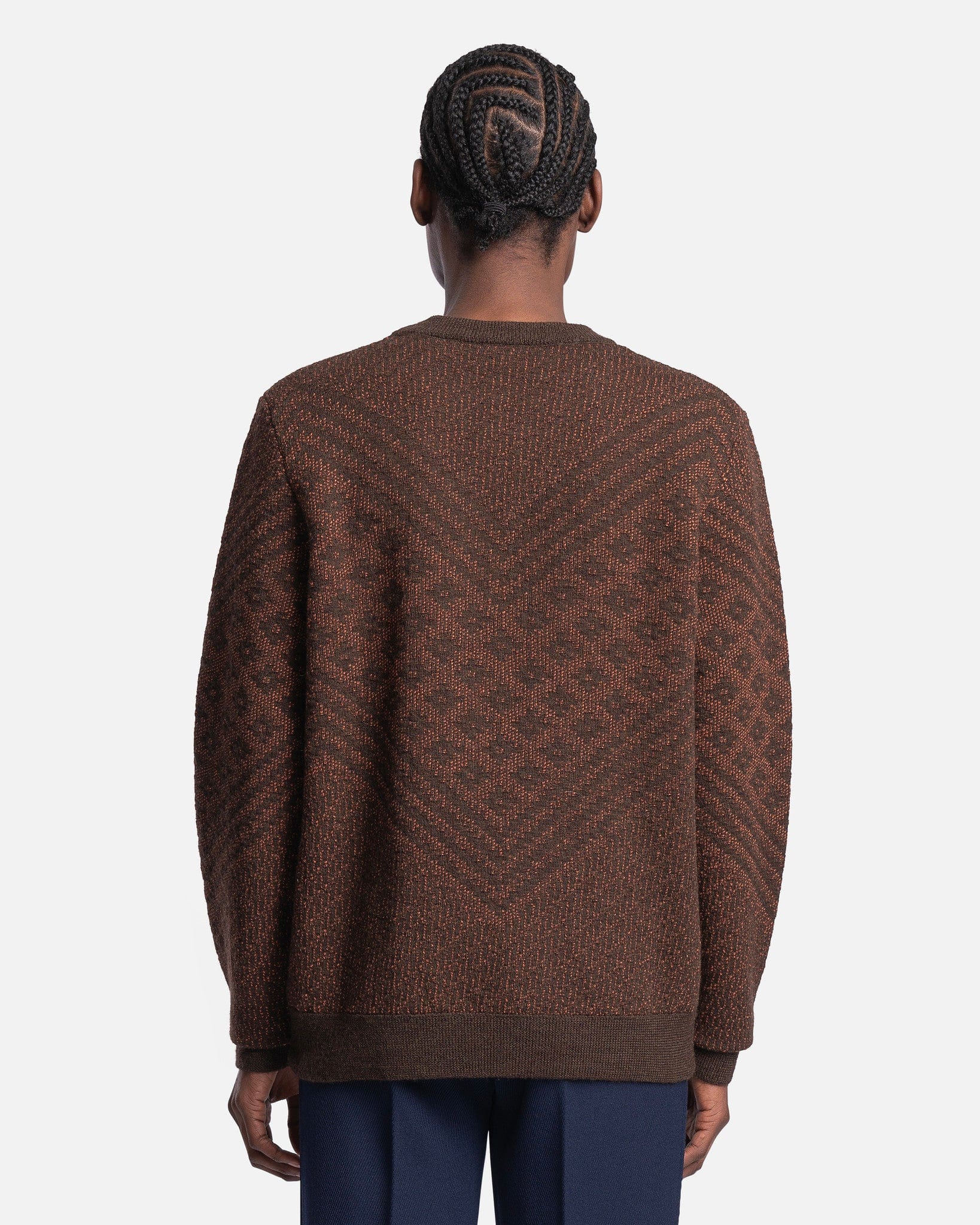 Wales Bonner Men's Sweater Henri Sweater in Brown/Orange
