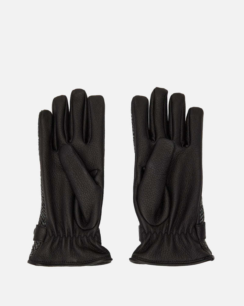 Maison Margiela Men's Gloves Herringbone Leather Gloves in Black