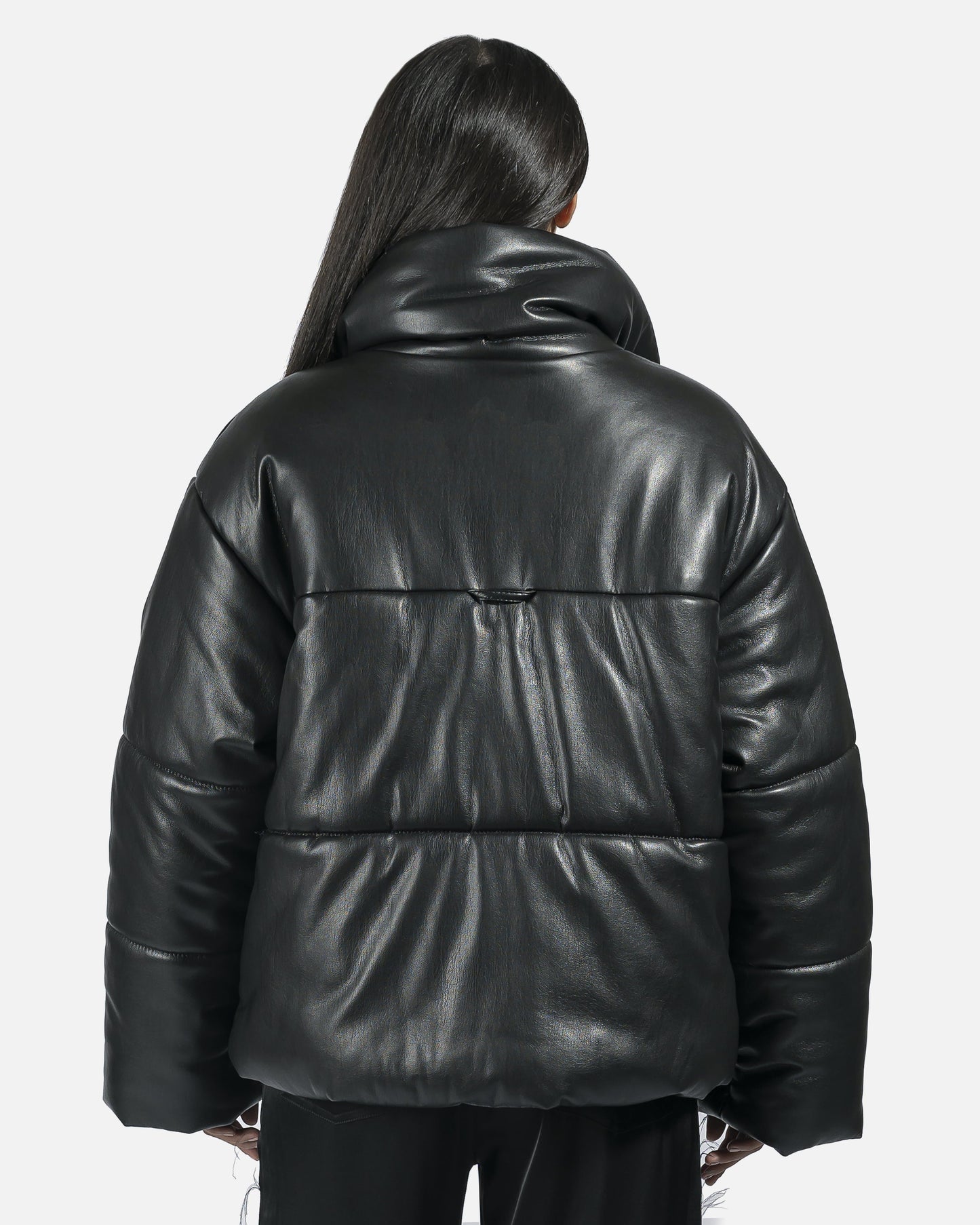 Nanushka Women Jackets Hide Vegan Leather Puffer Jacket in Black