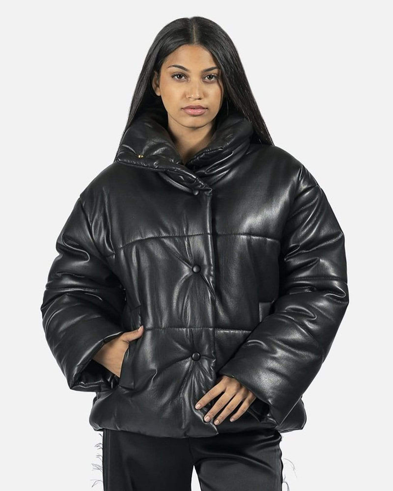 Nanushka Women Jackets Hide Vegan Leather Puffer Jacket in Black