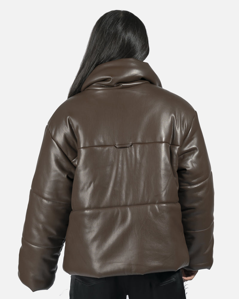 Nanushka Women Jackets Hide Vegan Leather Puffer Jacket in Brown