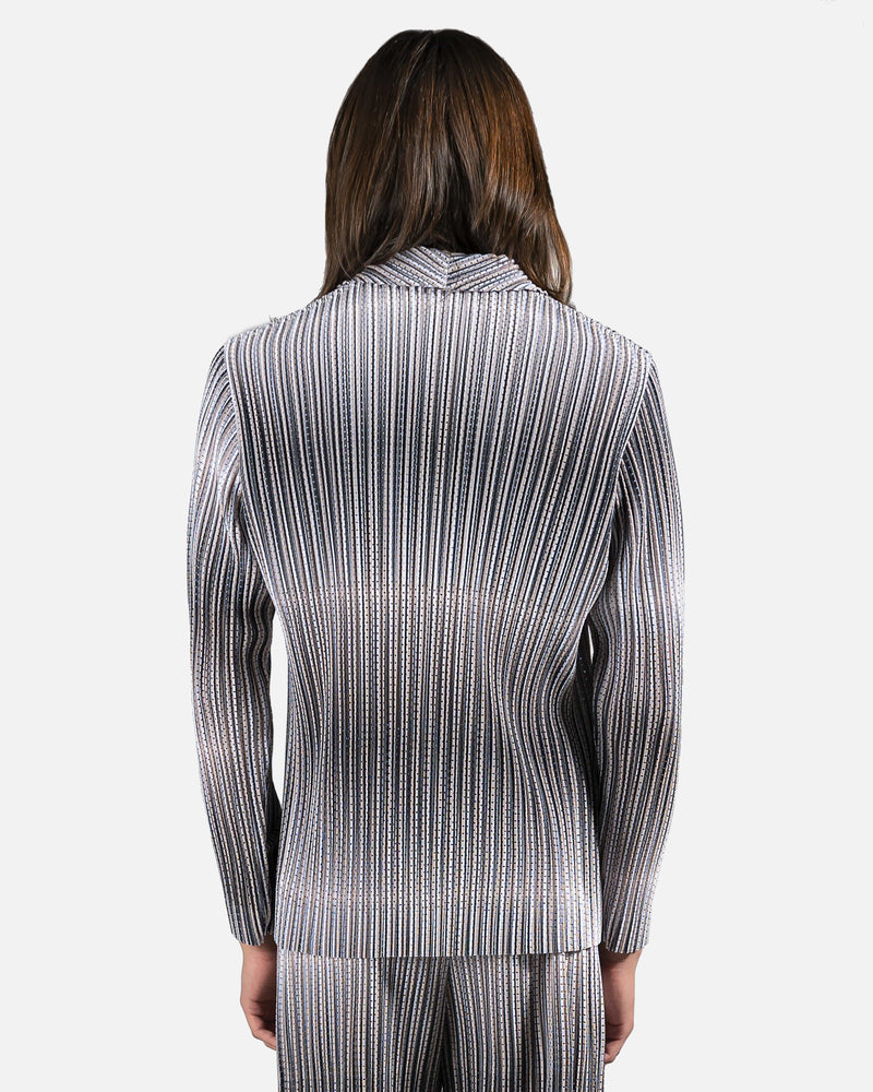 Homme Plissé Issey Miyake Men's Shorts Hologram Mesh Blazer in Ivory