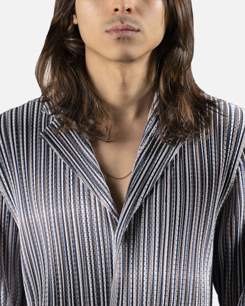 Homme Plissé Issey Miyake Men's Shorts Hologram Mesh Blazer in Ivory