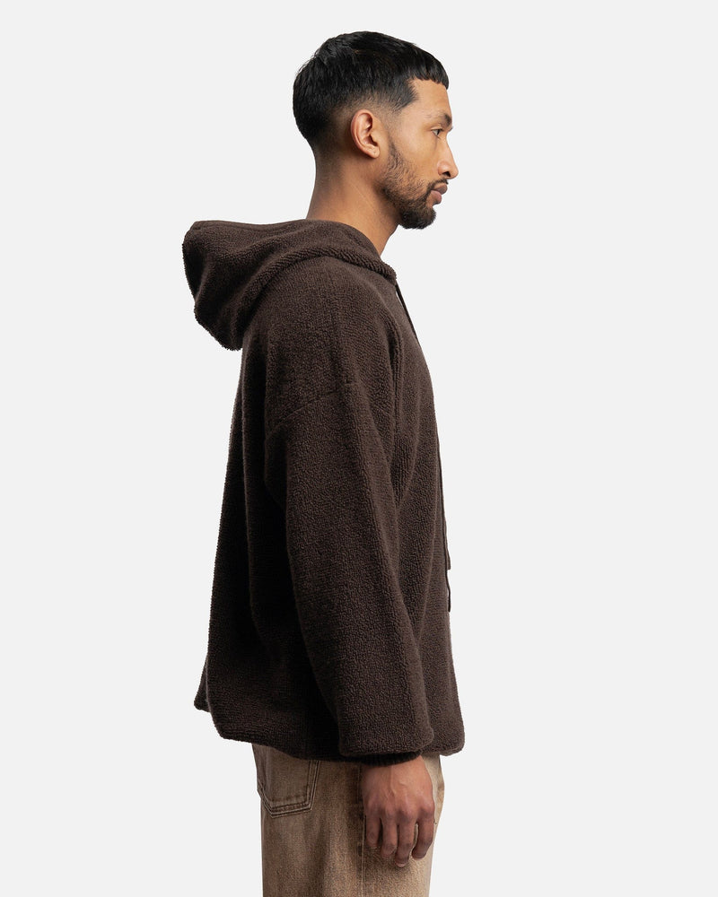 3MAN Men's Sweatshirts Hooded Sweater in Dark Chocolate
