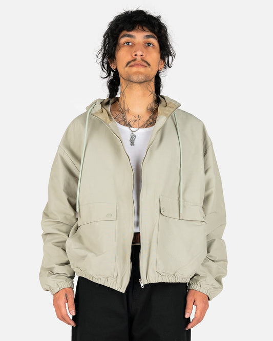 Willy Chavarria Men's Jackets Hoodie Parka Full Zip in Light Green
