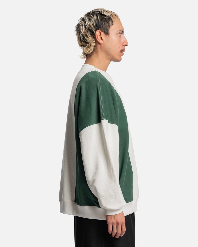 Willy Chavarria Men's Sweatshirts Hooligan Block Sweatshirt in Bright White/Forest