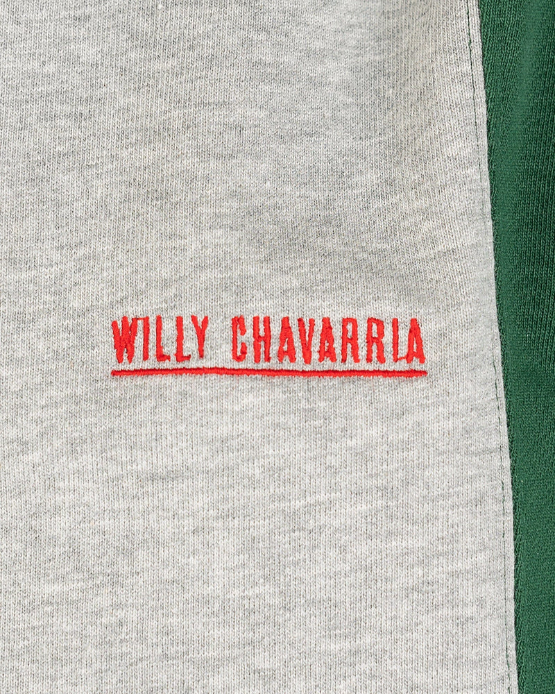 Willy Chavarria Men's Sweatshirts Hooligan Block Sweatshirt in Heather Gray/Dark Green