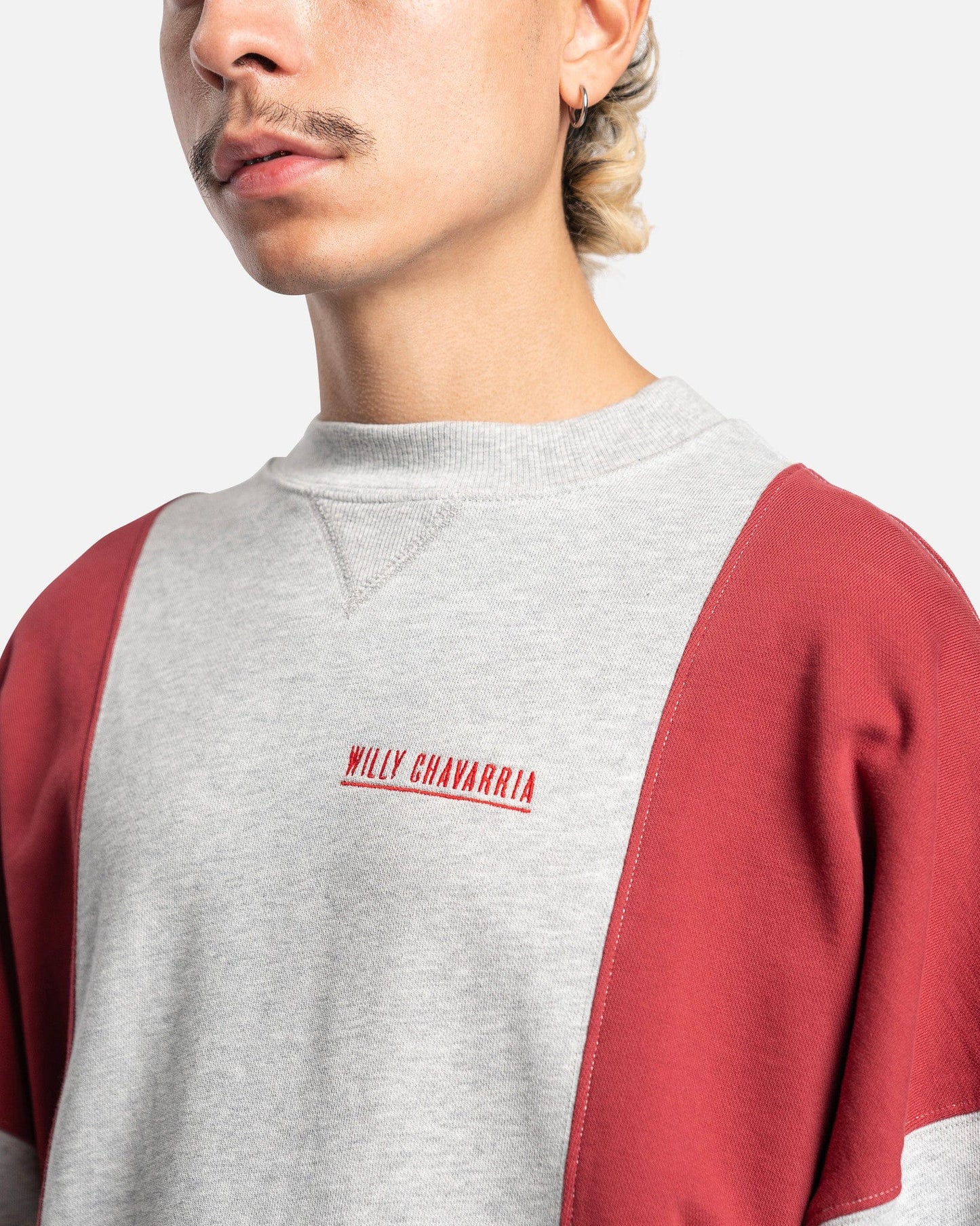 Willy Chavarria Men's Sweatshirts Hooligan Block Sweatshirt in Heather Grey/Tibetan