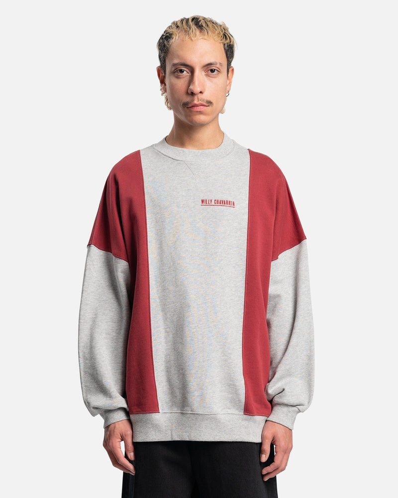 Willy Chavarria Men's Sweatshirts Hooligan Block Sweatshirt in Heather Grey/Tibetan