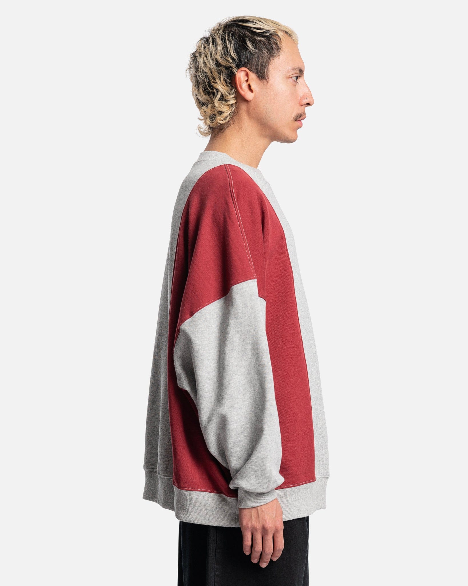 Willy Chavarria Men's Sweatshirts Hooligan Block Sweatshirt in Heather Grey/Tibetan