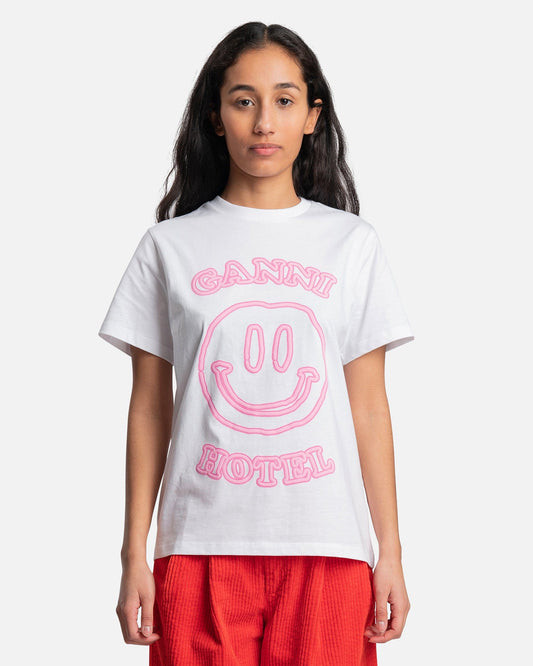 Ganni Women T-Shirts Hotel Ganni Cotton Jersey in Bright White