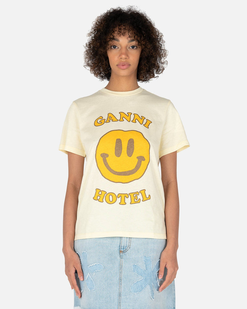 Ganni Women T-Shirts Hotel Ganni Cotton Jersey in Flan