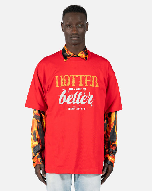 VETEMENTS Men's T-Shirts Hotter Than Your Ex T-Shirt in Red