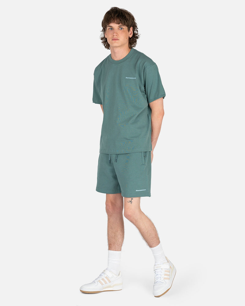 Adidas Men's Shorts Human Race Basic Tee in Hazy Emerald