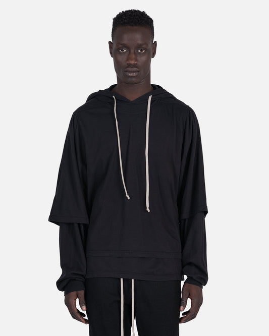 Rick Owens DRKSHDW Men's Sweatshirts Hustler Hoodie in Black