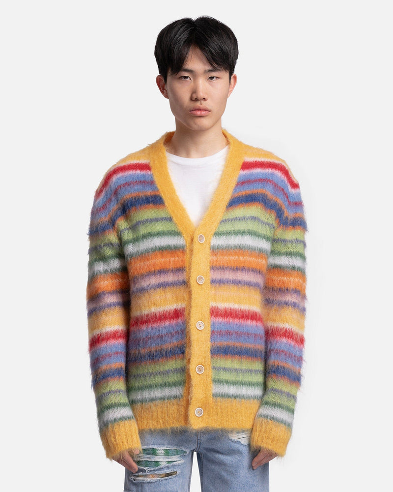 Marni Men's Sweater Iconic Brushed Striped Cardigan in Multi