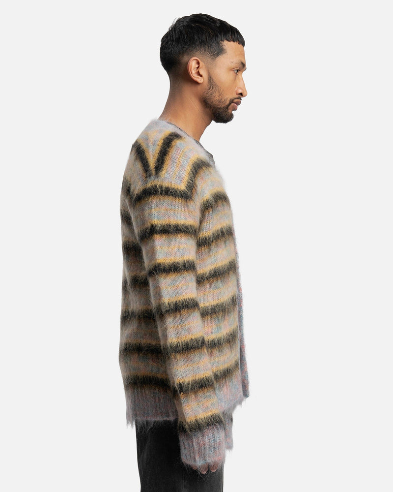 Marni Men's Sweater Iconic Brushed Striped Cardigan in Multicolor