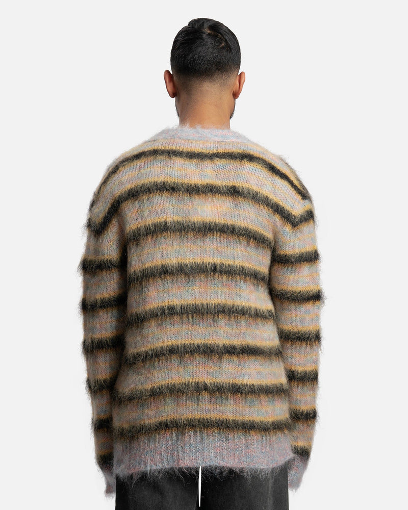 Marni Men's Sweater Iconic Brushed Striped Cardigan in Multicolor