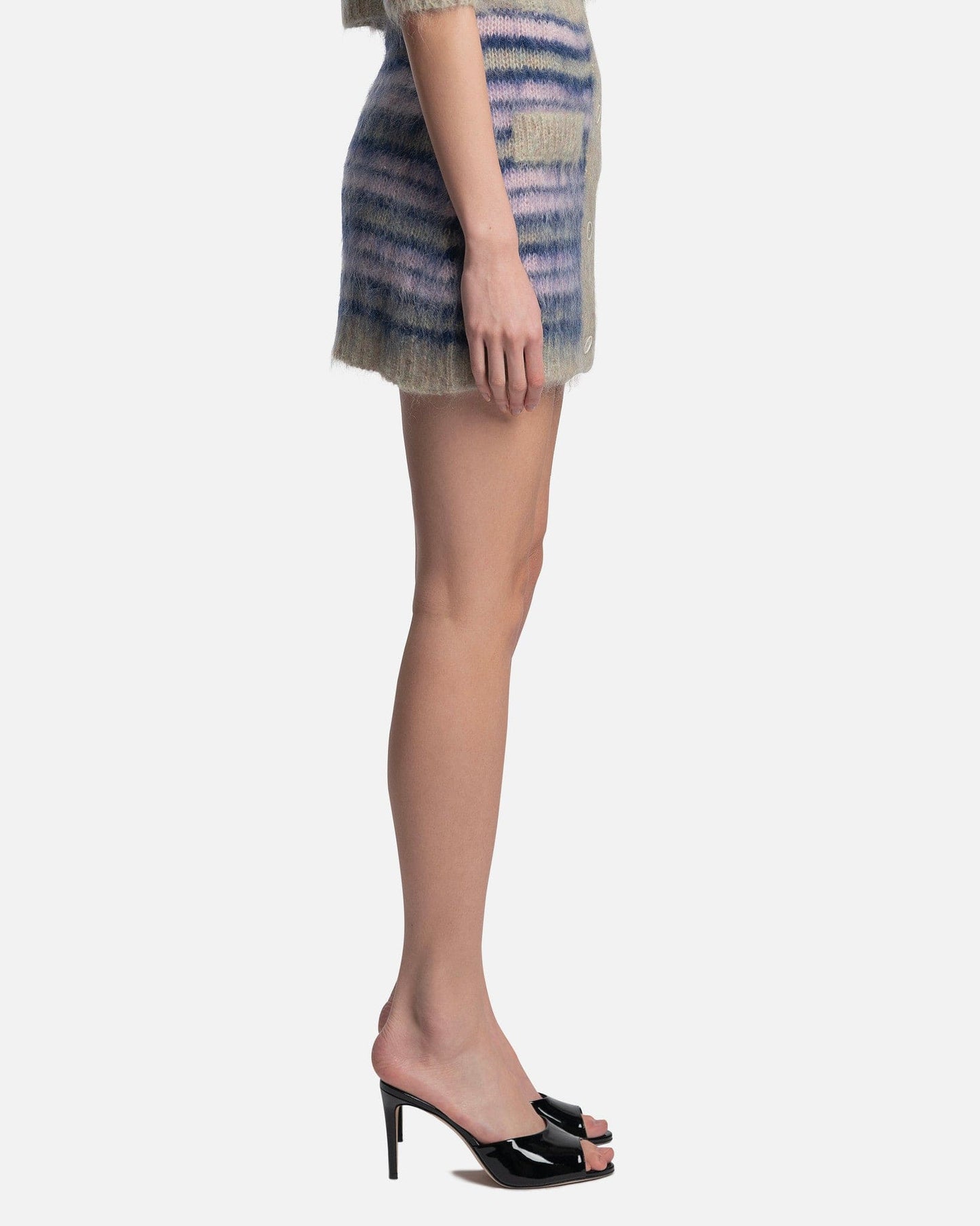 Marni Women Skirts Iconic Brushed Striped Skirt in Azalea