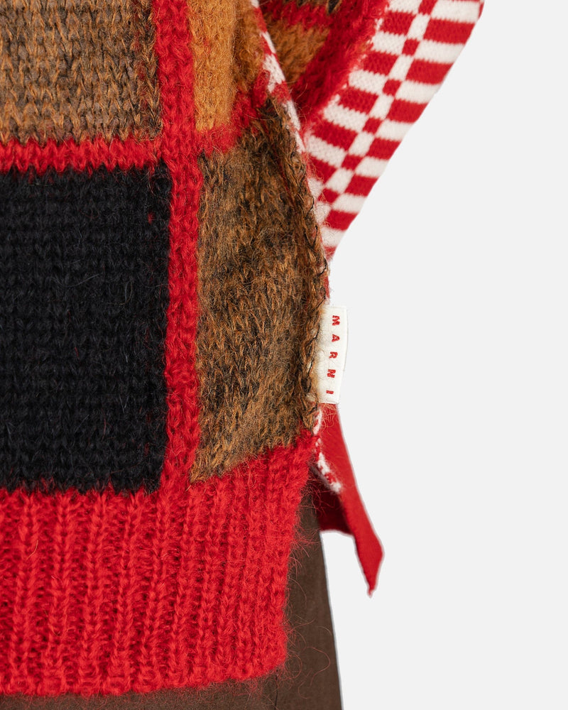 Marni Men's Sweatshirts Iconic Half & Half Check Sweater in Tulip