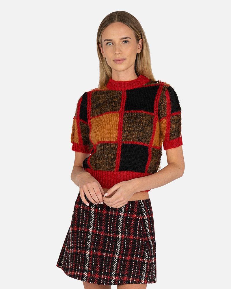 Marni Women Tops Iconic Half & Half Cropped Sweater in Tulip