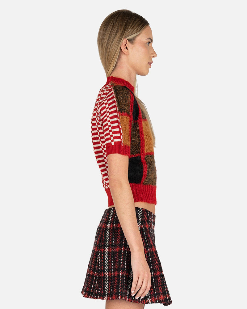 Marni Women Tops Iconic Half & Half Cropped Sweater in Tulip