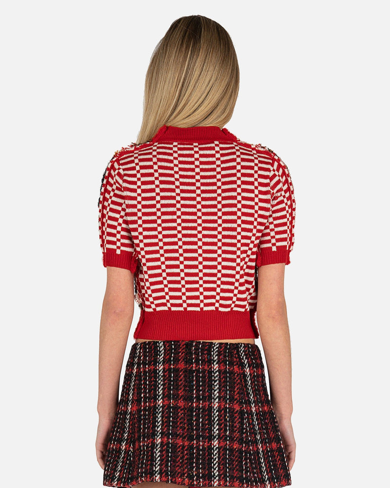 Marni Women Tops Iconic Half & Half Cropped Sweater in Tulip