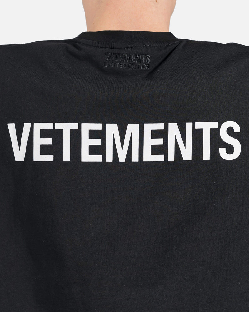 VETEMENTS Men's T-Shirts Iconic Logo Tee in Black