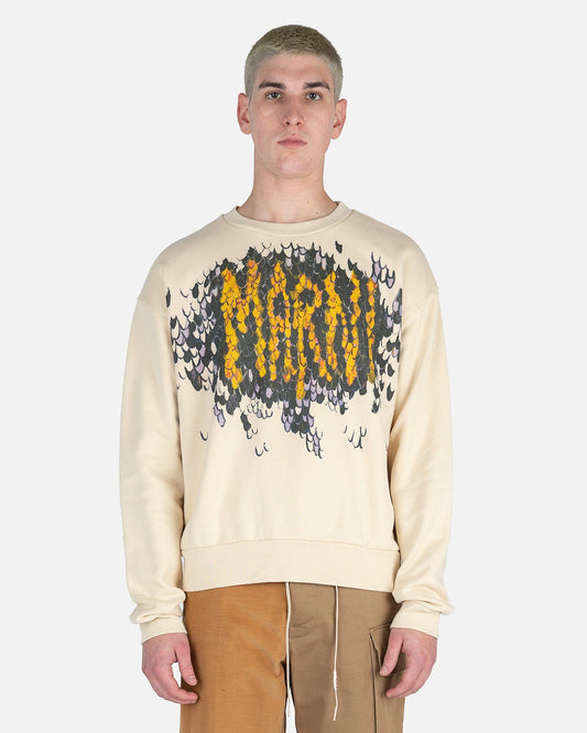 Marni Men's Sweatshirts Impressions Logo Crewneck in Antique White