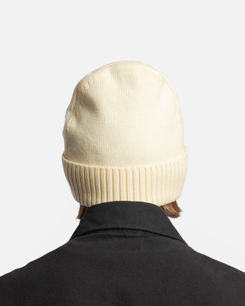 JW Anderson Men's Hats O/S Intarsia Knit Swan Beanie in Pale Yellow