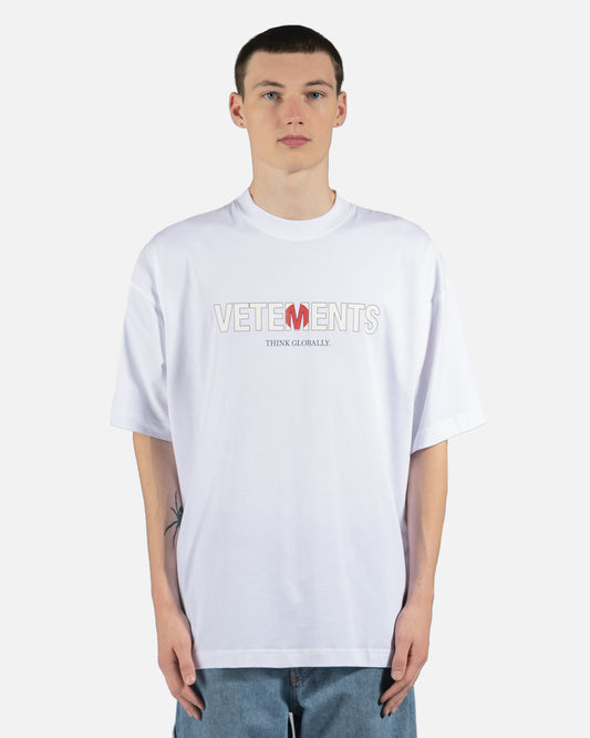 VETEMENTS Men's T-Shirts Japan Flag Logo Tee in White