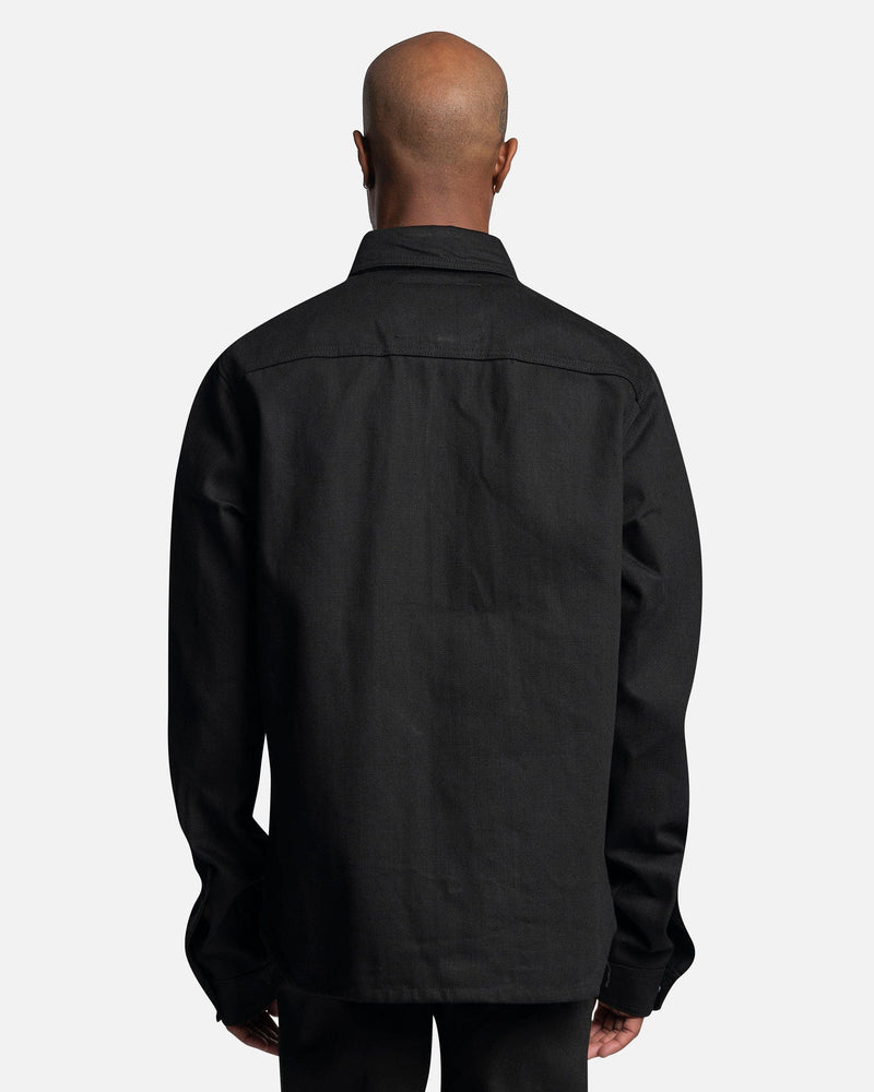 Rick Owens DRKSHDW Men's Jackets Japanese Denim Outershirt in Black
