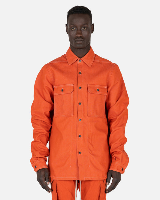 Rick Owens DRKSHDW Men's Jackets Japanese Denim Outershirt in Orange