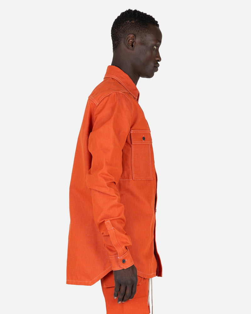 Rick Owens DRKSHDW Men's Jackets Japanese Denim Outershirt in Orange