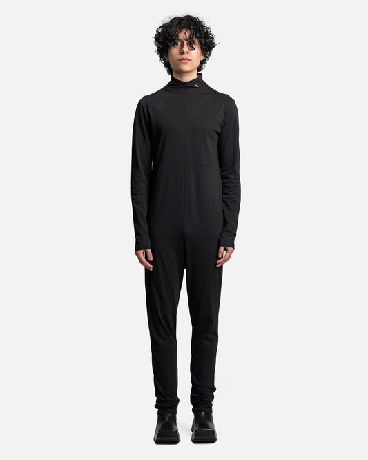 Raf Simons mens sweater Jersey Bodysuit with Turtleneck in Black