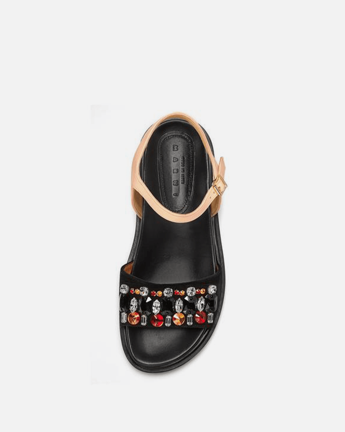 Marni Women Sandals Jeweled Fussbett in Black