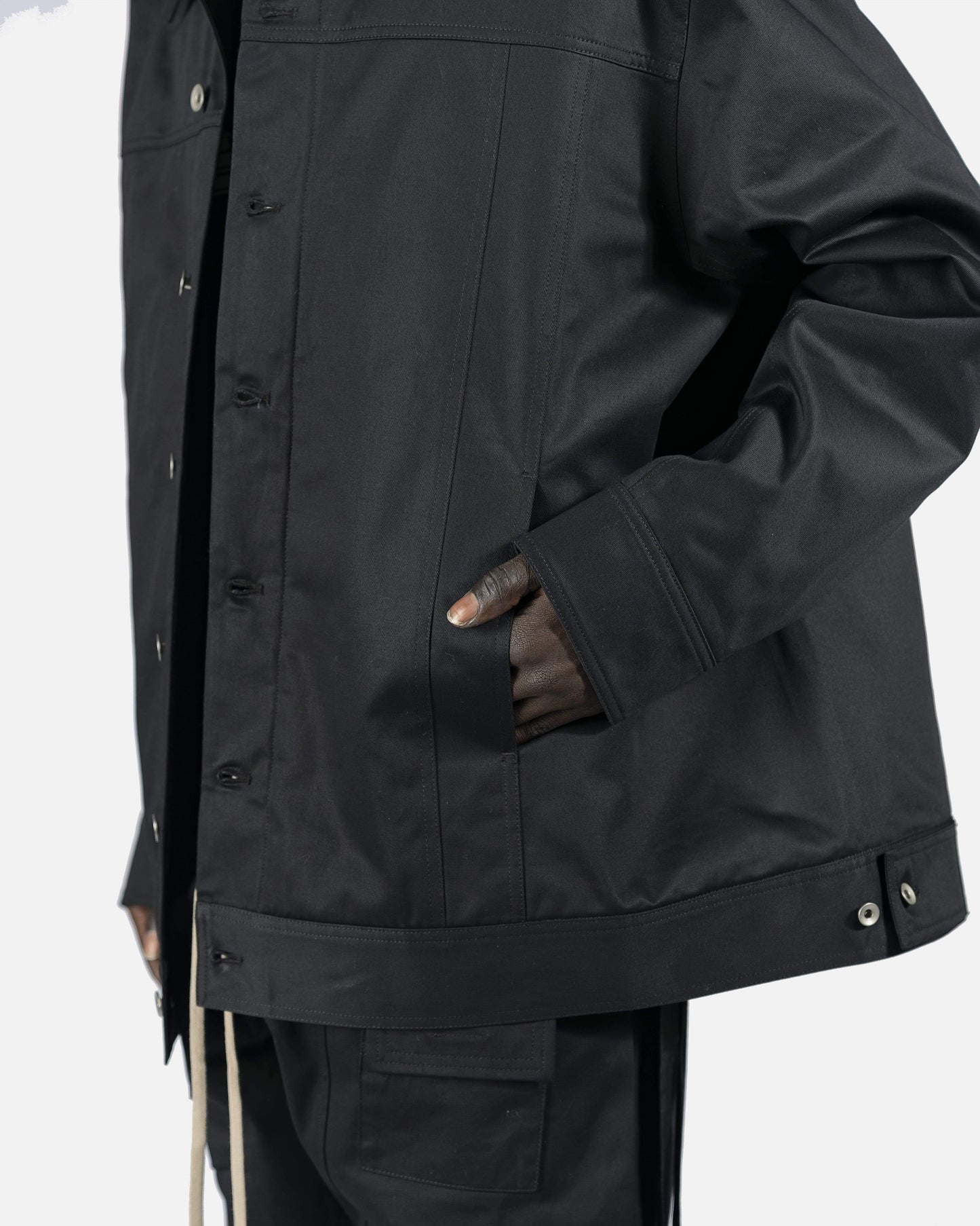 Rick Owens DRKSHDW Men's Jackets Jumbo Worker Jacket in Black