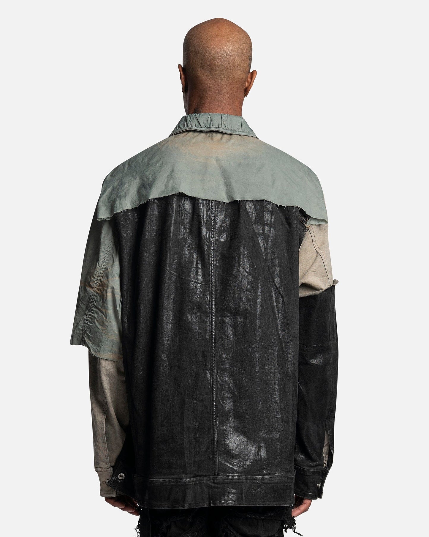 Rick Owens DRKSHDW Men's Jackets Jumbo Worker Jacket in Mineral Pearl Combo