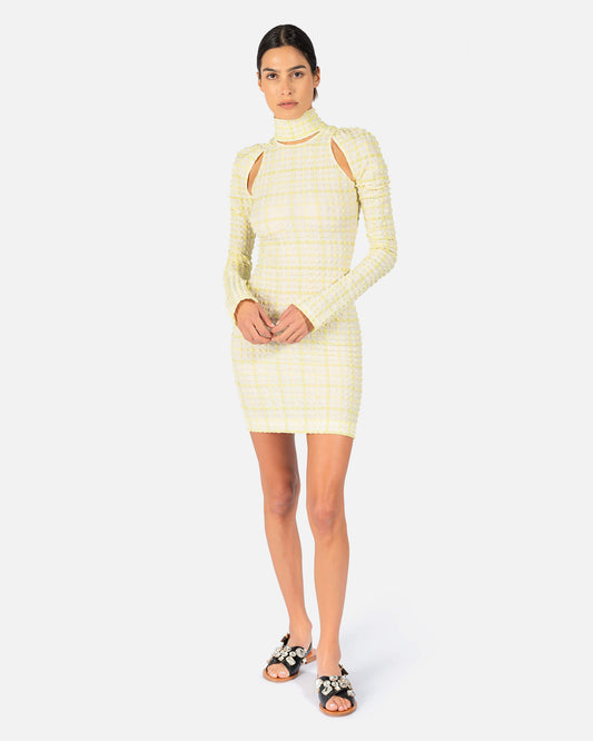 Nanushka Women Dresses Kali Turtleneck Dress in Yellow Gingham