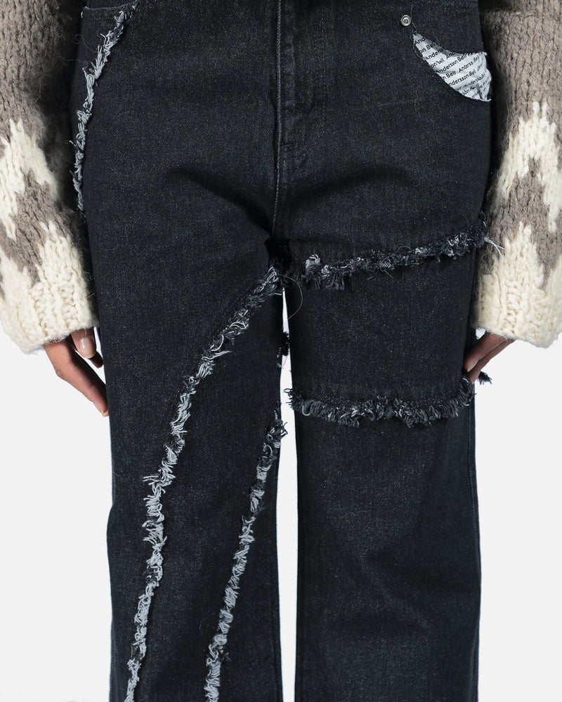 Andersson Bell Women Pants Karis Rough Line Raw Cut Jeans in Black