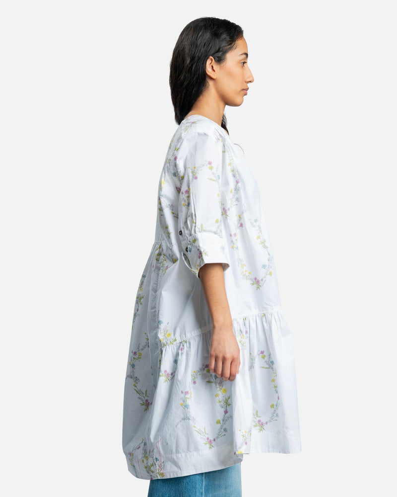 printed cotton poplin dress ganni GANNI Tiered Floral-Print Organic Cotton Poplin Mini Dress