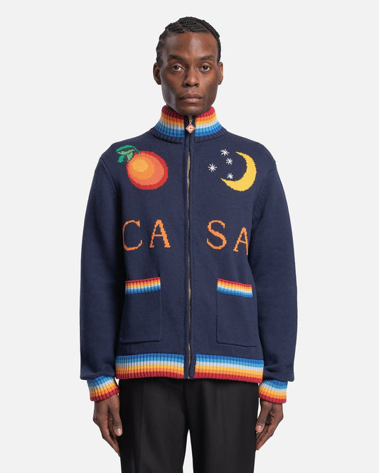 Casablanca Men's Jackets Knit Casa Club Jacket in Navy