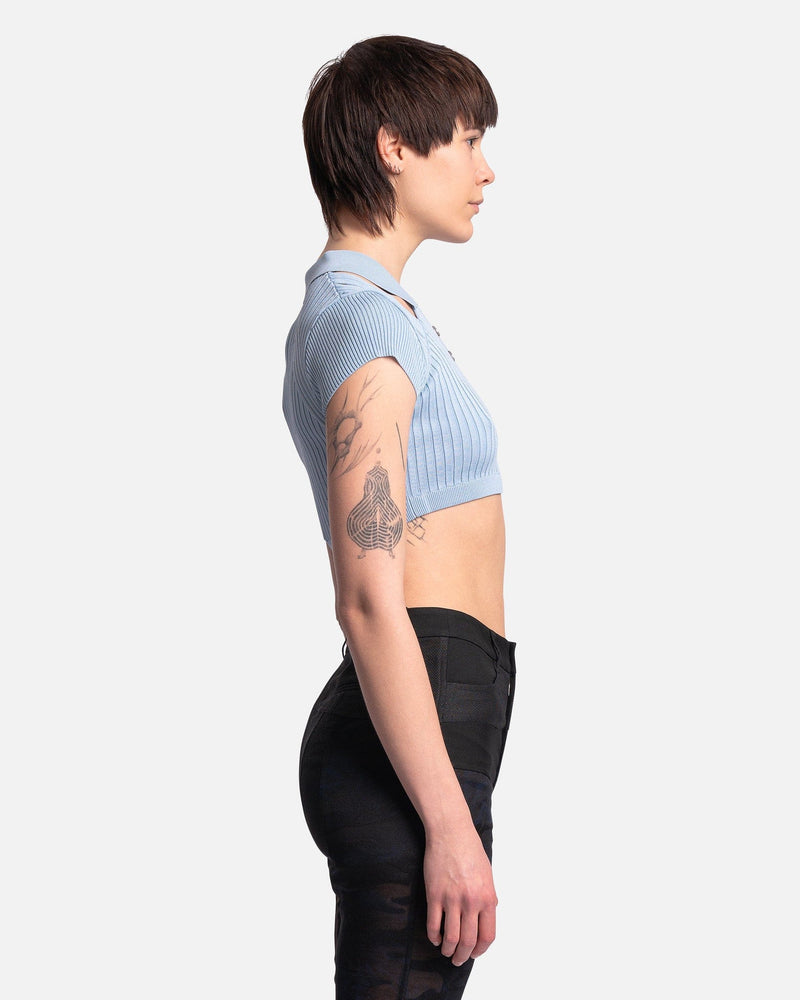 Feng Chen Wang Women Tops Knit Cropped Top in Blue