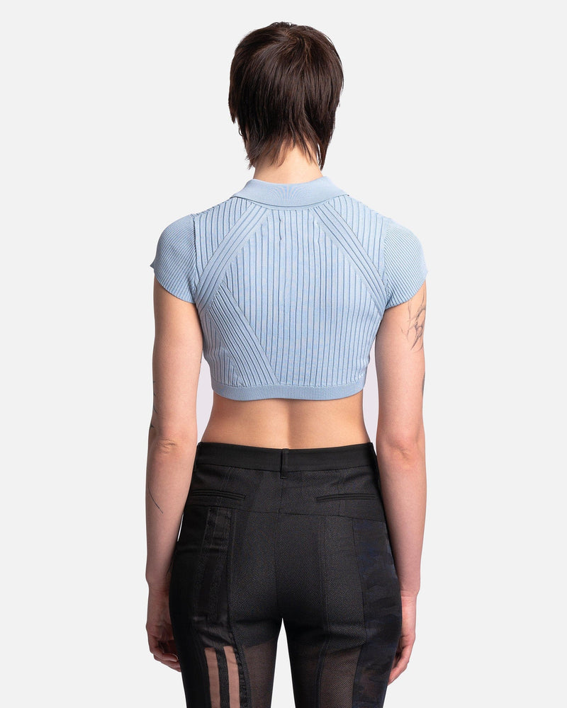 Feng Chen Wang Women Tops Knit Cropped Top in Blue