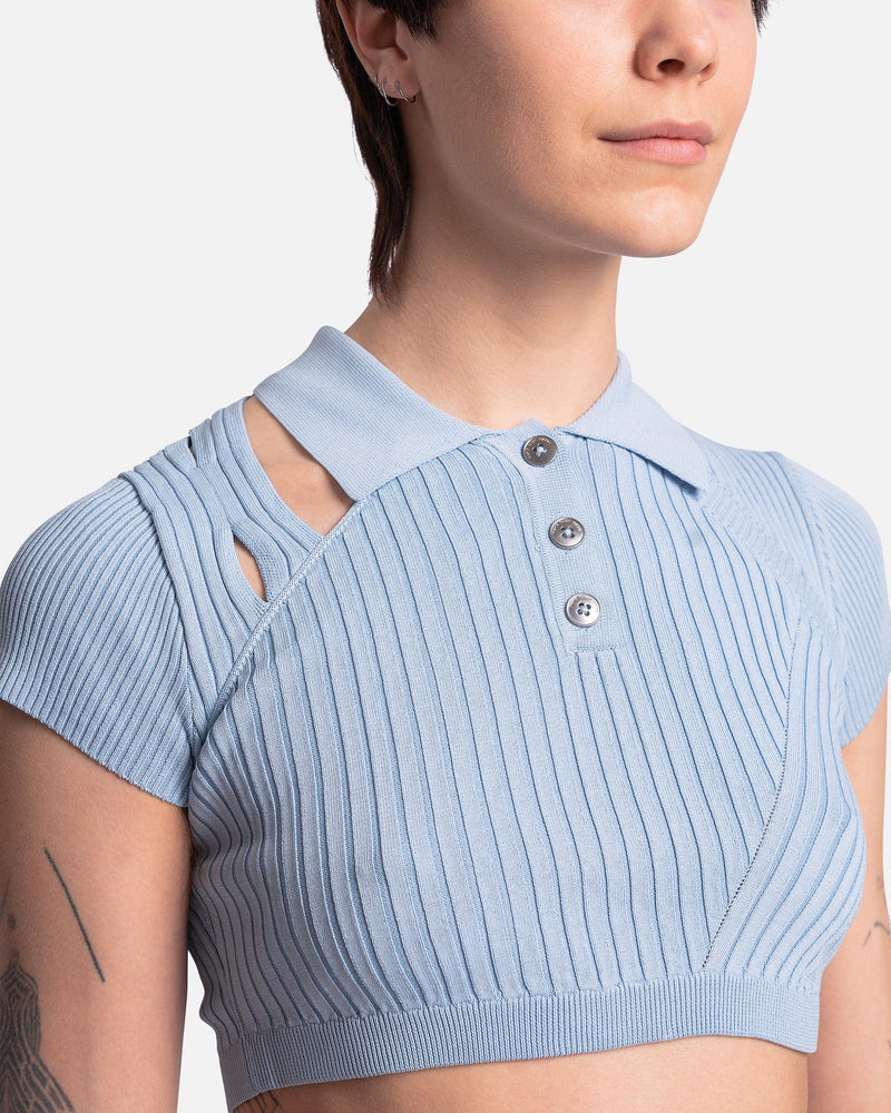 Feng Chen Wang Women Tops Knit Cropped Top in Blue