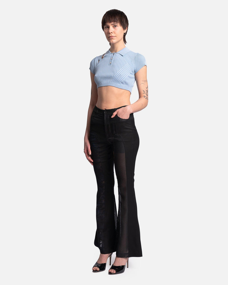 Feng Chen Wang Women Tops Knit Cropped Top in Blue