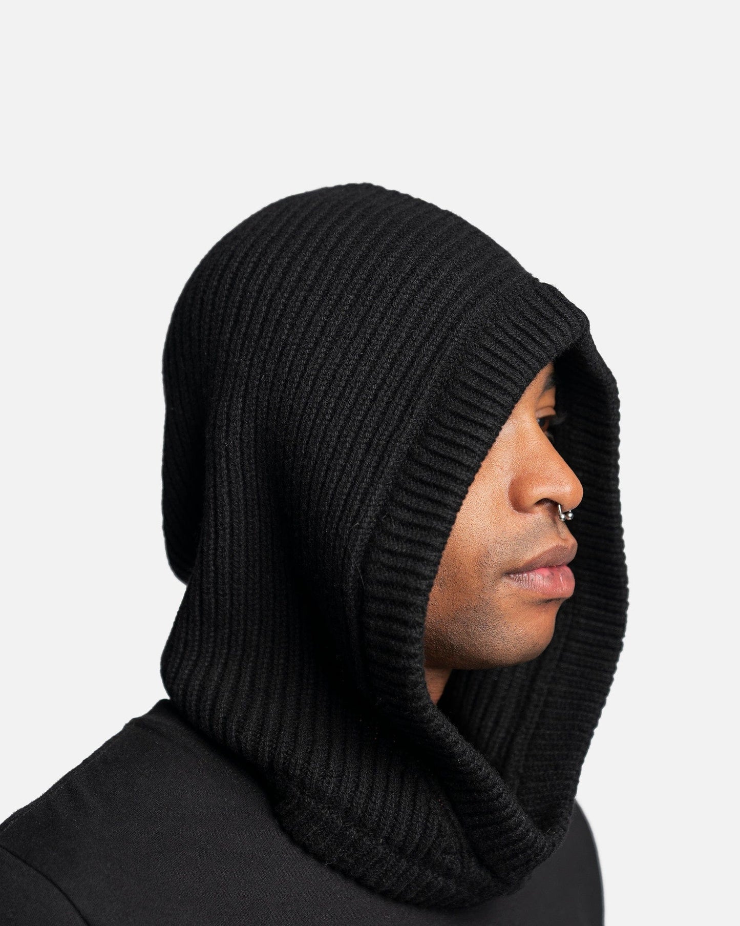 Rick Owens Men's Hats Knit Hood in Black