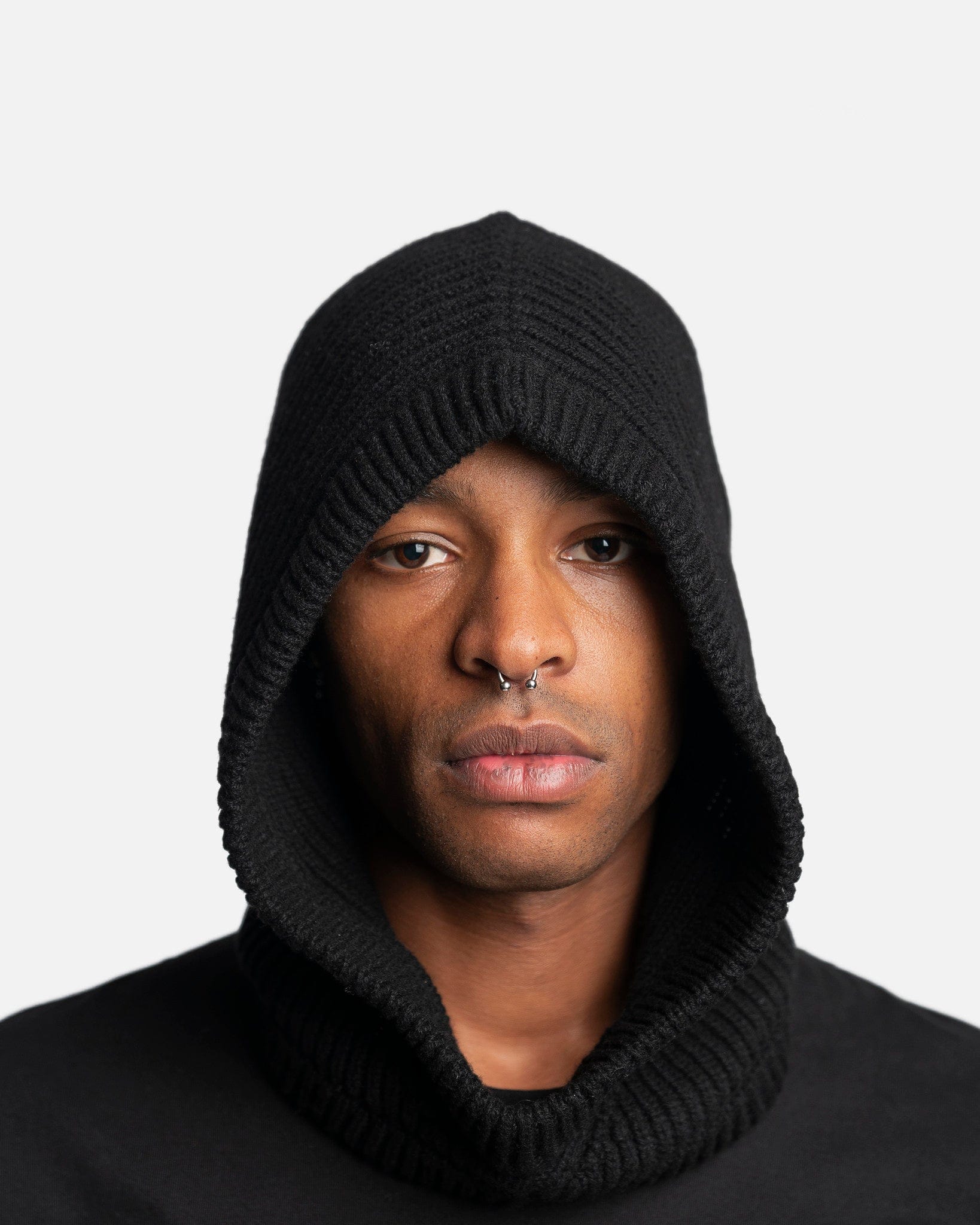 Rick Owens Men's Hats Knit Hood in Black