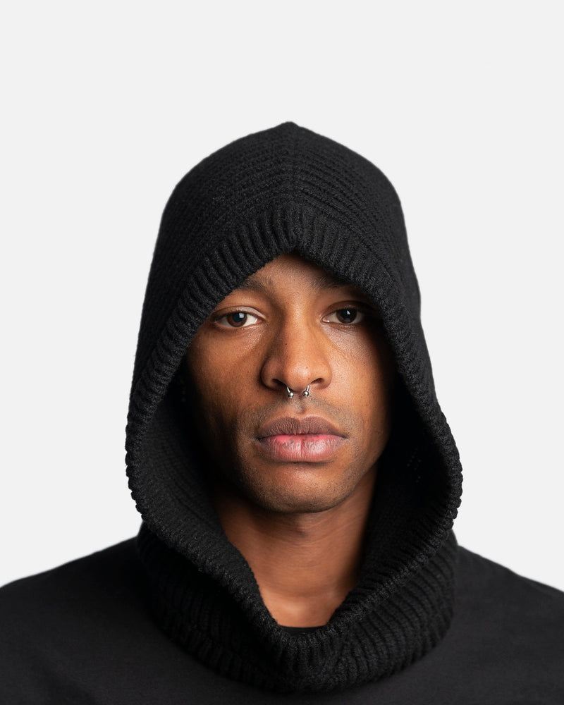 Rick Owens Men's Hats Knit Hood in Black