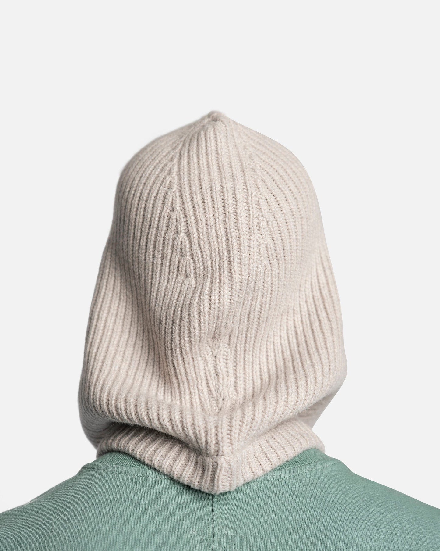 Rick Owens Men's Hats Knit Hood in Pearl